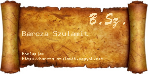 Barcza Szulamit névjegykártya